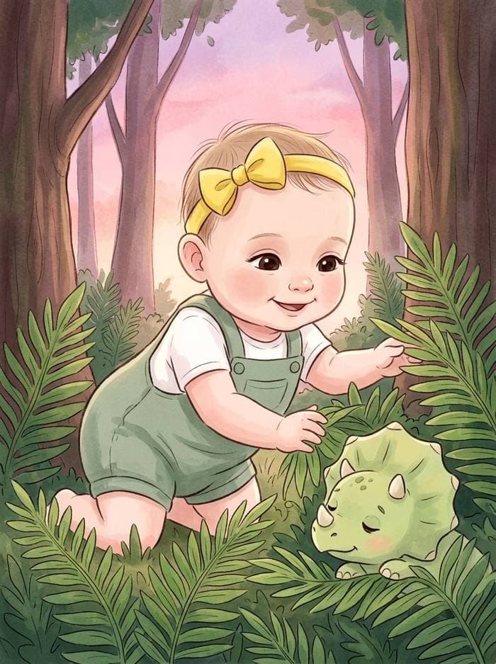 Sample illustration from a Dinosaur Discovery story