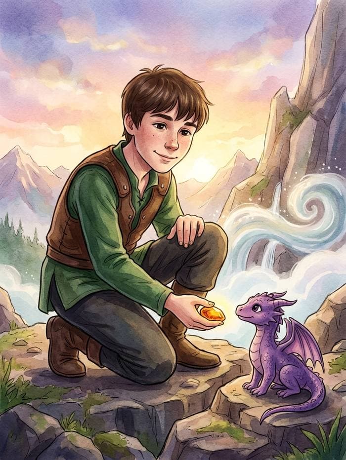 Sample illustration from a Dragons & Friendly Monsters story
