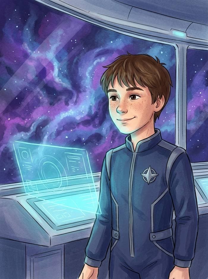 Sample illustration from a Space Explorer story
